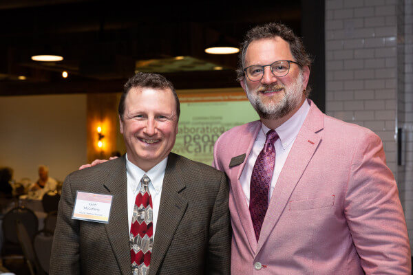 Keith McCafferty, attorney, Hancock Estabrook, LLP and board member of Community Foundation of Tompkins County George Ferrari, CEO, Community Foundation of Tompkins County